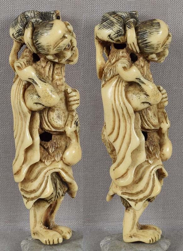 18c netsuke GAMA SENNIN & TOAD - 4