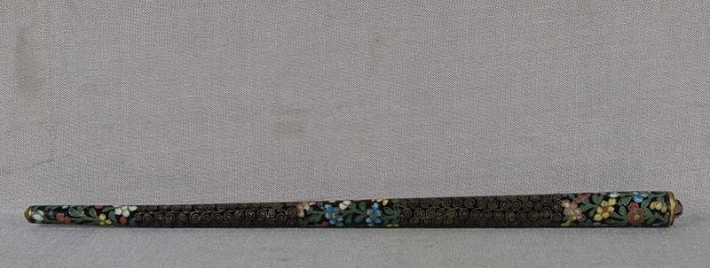 1910s Japanese cloisonne PEN NIB HOLDER floral, scrolls gilding (1 of 6)