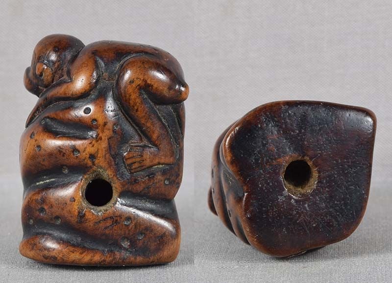 18c netsuke MONKEY on rockery - 5