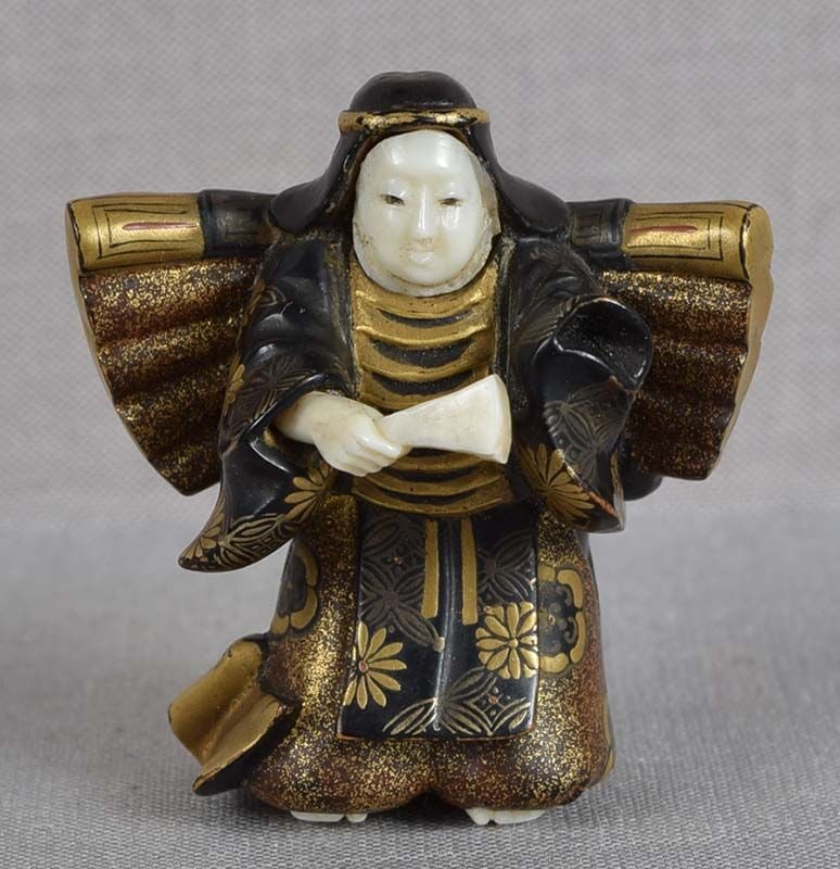 19c lacquer netsuke BUTTERFLY DANCER (1 of 6)