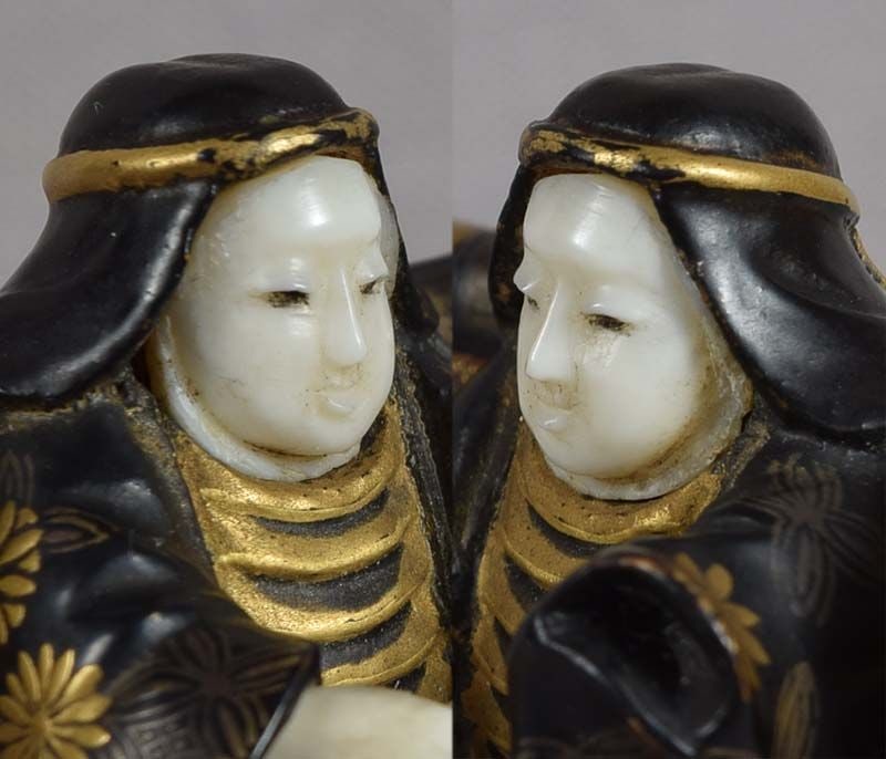 19c lacquer netsuke BUTTERFLY DANCER - 5