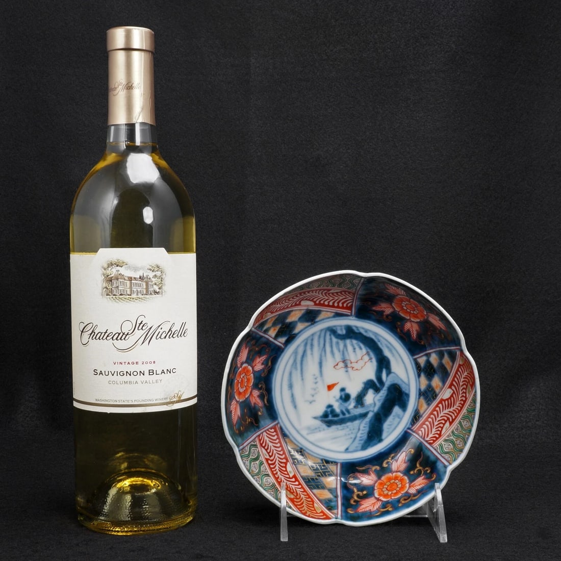 Japanese Imari Bowl with Boat Scene 19th C - 2