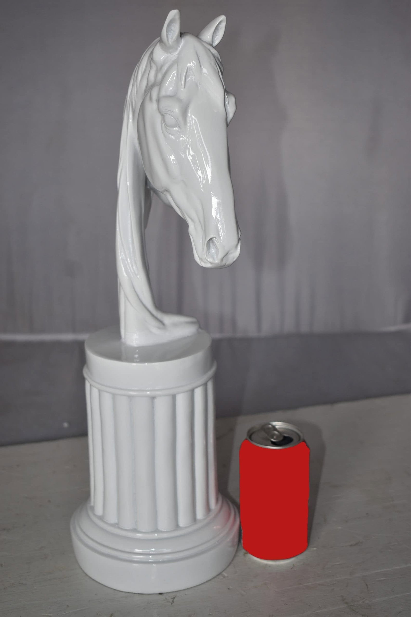 Modern Art of a White Horse Bust Statue Made of Resin Size: 10" x 5" x 19"H - 5