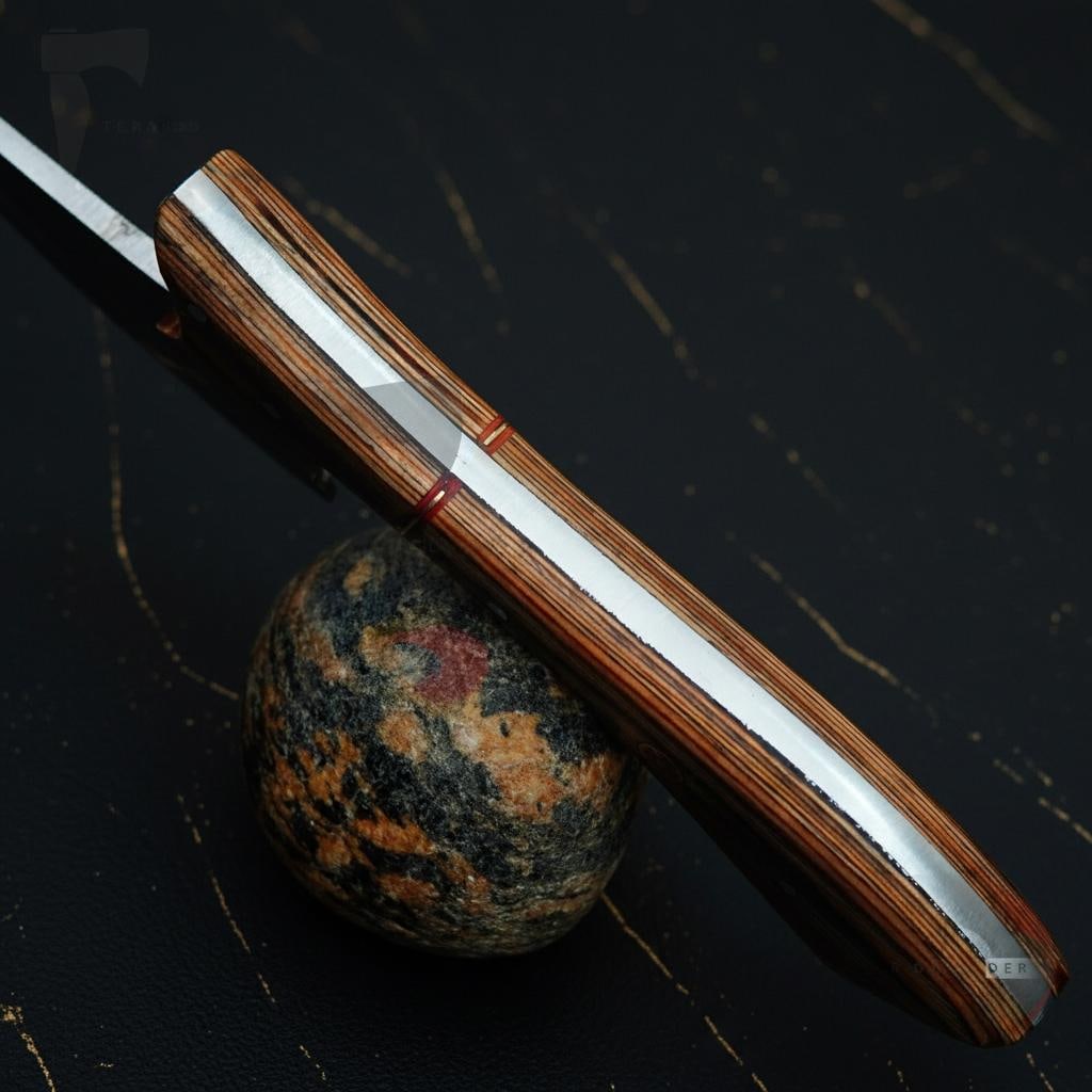 Handmade Full Tang Hunting Knife with Gut Hook 9.5" Double Edged Fixed Blade Rosewood Handle - 5