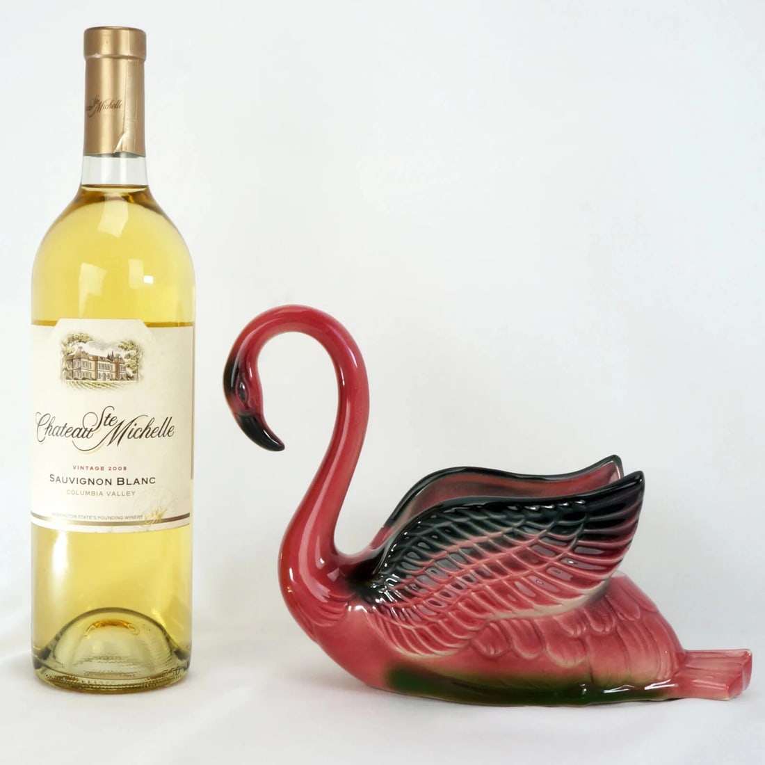 Royal Copley MCM Pink Flamingo Planter - 2