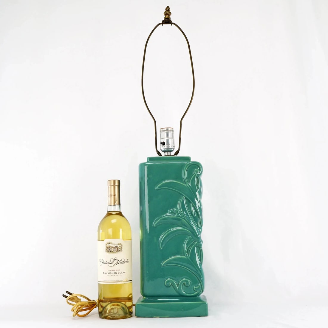 Art Deco/Hollywood Regency Celadon Lamp - 2