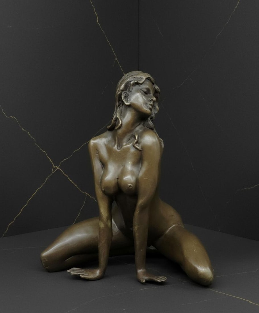 Olaf Odegard Signed Female Nude Torso Bronze Sculpture, Abstract Modern Art Decor - 3