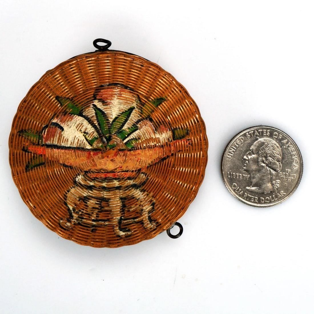 1920s Chinese Woven Bamboo Cosmetic Box - 2