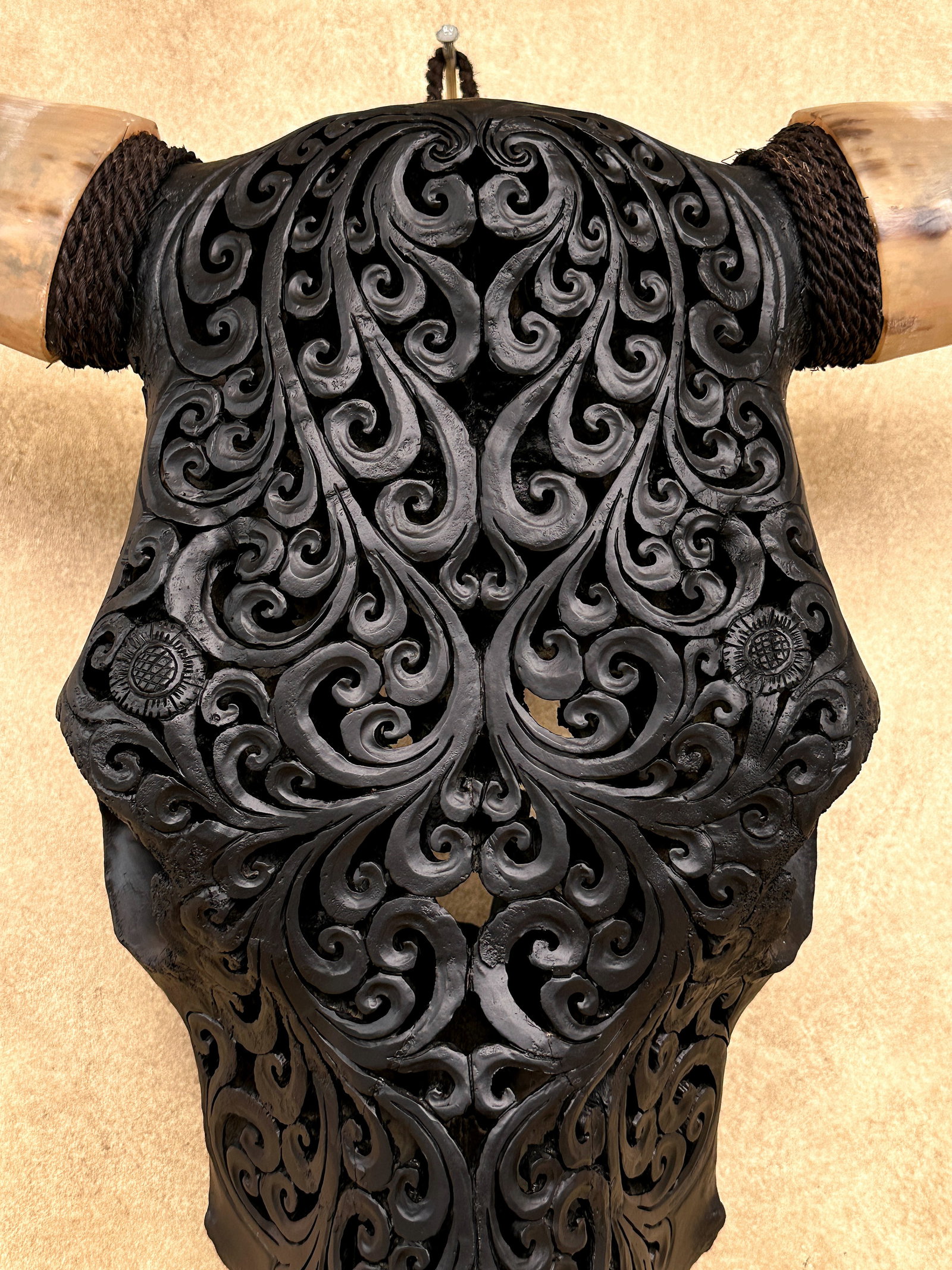 Black bull's skull - Traditional Balinese motif - 5