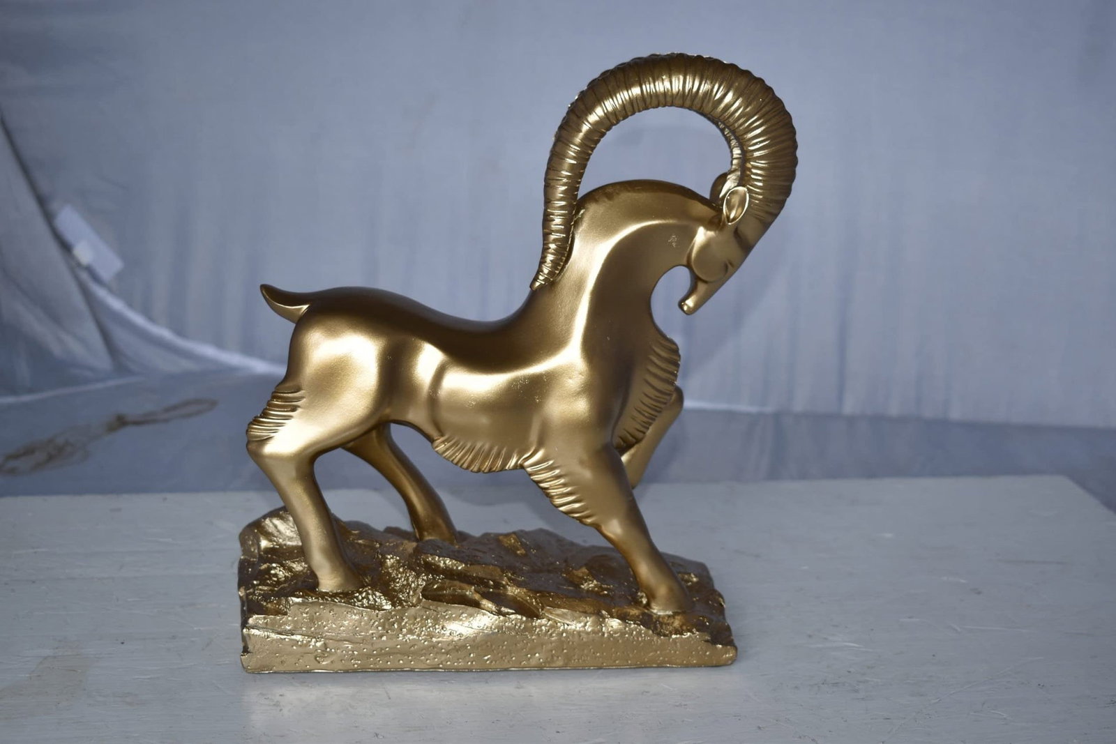 Royal Gazelle Statue Made of Resin - Gold Size: 11" x 5" x 13"H - 10