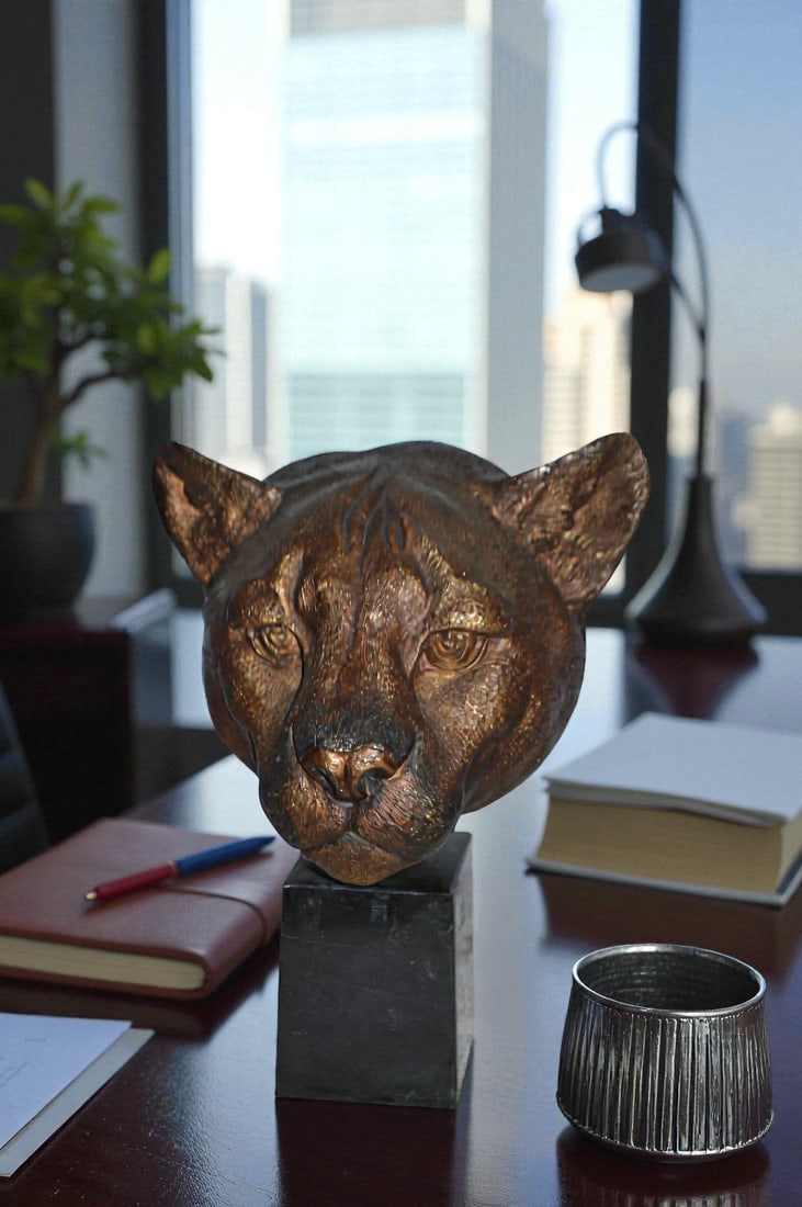 Majestic Lions on Marble Base Bronze Statue – Lost Wax Cast, Patina Finish - Timeless Symbol of - 12