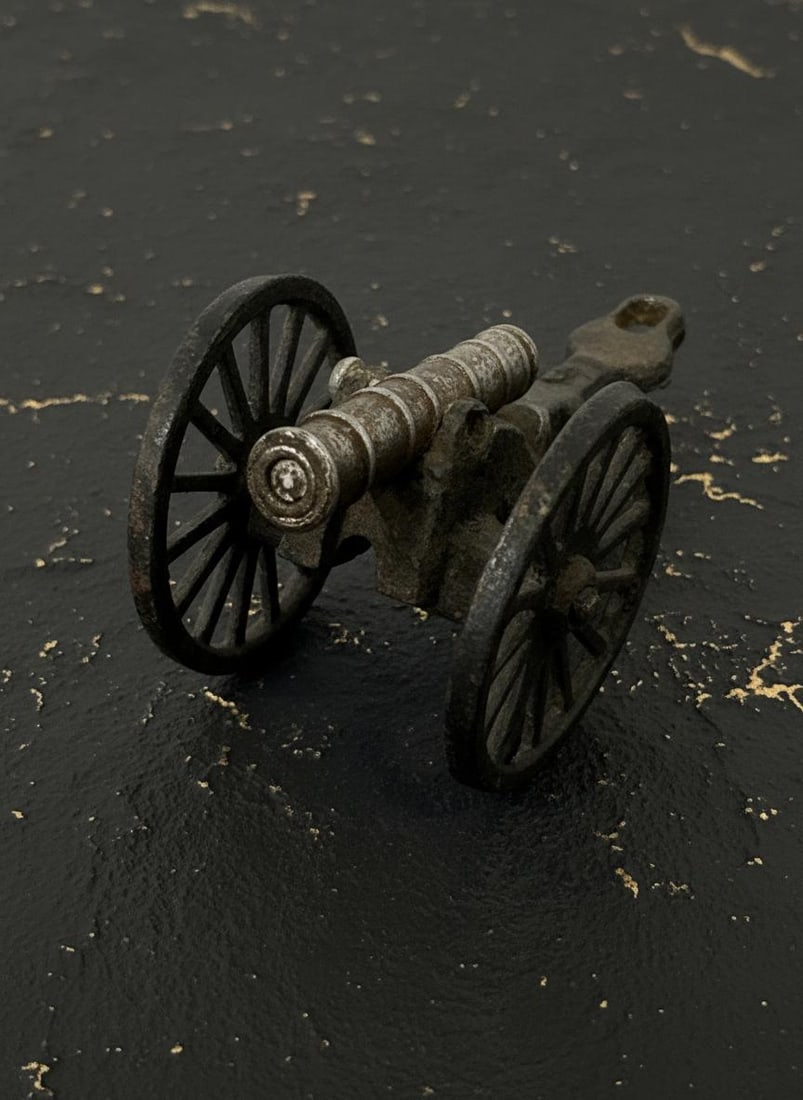 Antique Military Field Artillery Cannon, Lot Of 3, Vintage Solid Brass Replica - 5