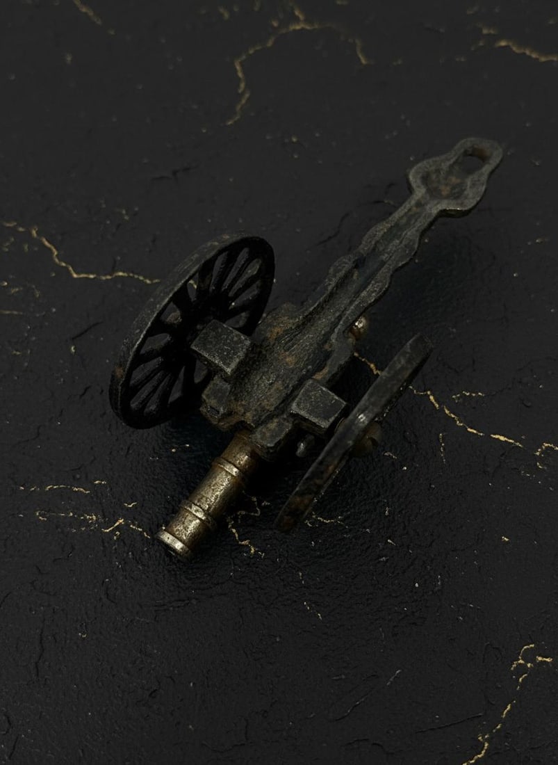 Antique Military Field Artillery Cannon, Lot Of 3, Vintage Solid Brass Replica - 9