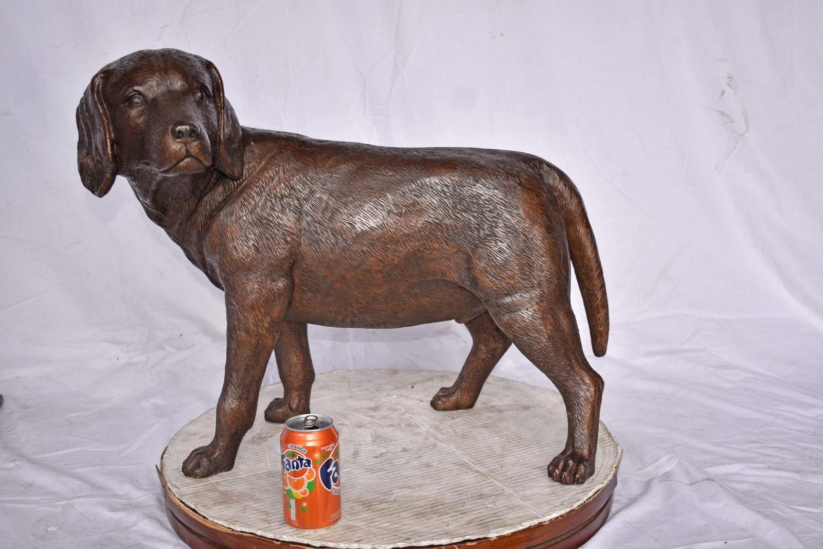 Beagle Dog Standing Made of Bronze, Statue - Size: 27"L x 14"W x 21"H. - 5