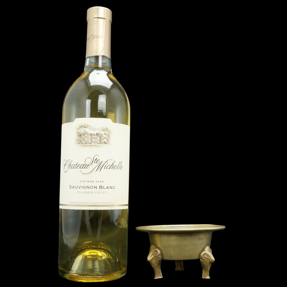 Sino-Tibetan Brass Censer w/Rams Head Legs - 2