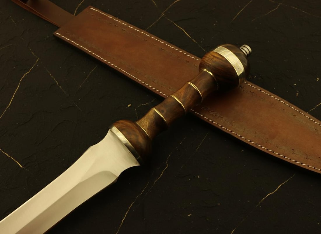 Hand Forged Roman Gladius Sword D2 Steel Blade, Custom Rosewood Handle, Damascus Guard - 5
