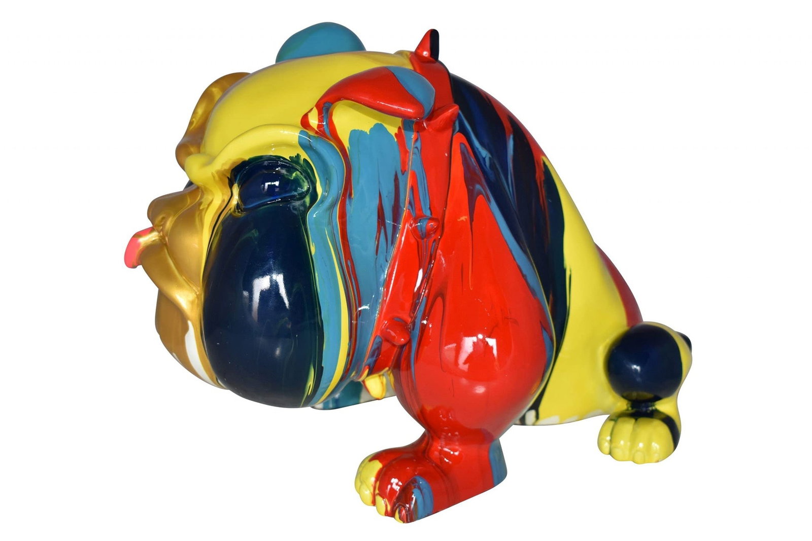 Modern Happy Paint Drops Bulldog Statue Made of Resin Size: 14" x 19" x 10"H: Title:Modern Happy Paint Drops Bulldog Statue Made of Resin Size: 14" x 19" x 10"H Description: Reserve: $244.00 Shipping: Domestic: Flat-rate of $21.00 to anywhere within the contiguous U.S. Internat