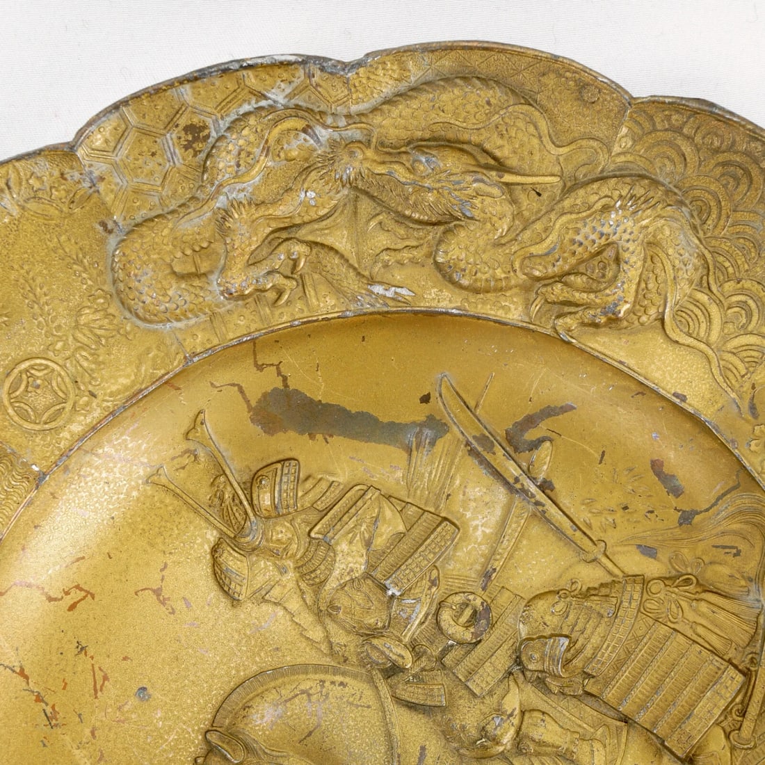 Japanese Metalwork Samurai Plate Showa Era - 5