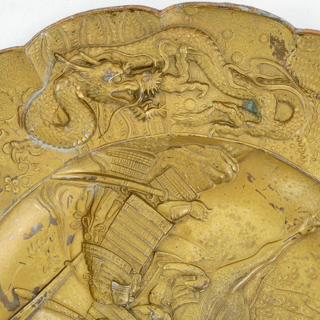 Japanese Metalwork Samurai Plate Showa Era - 6