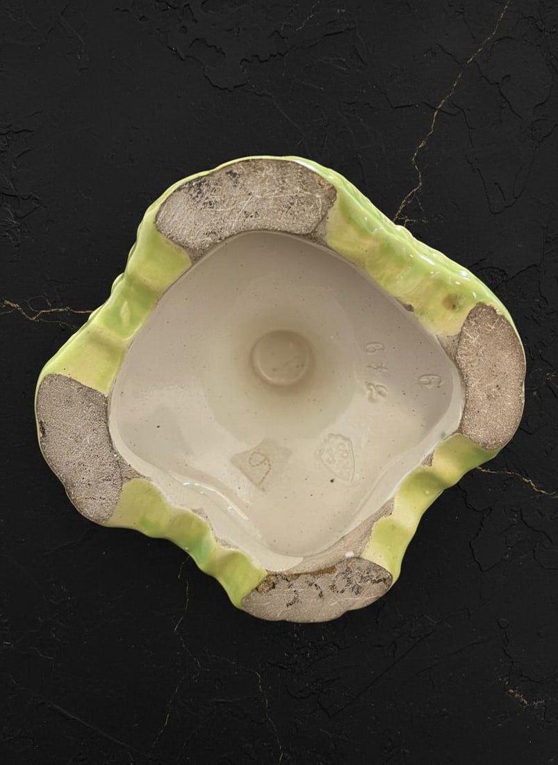 Antique Art Nouveau Floral Vase 17" Tall Majolica Pottery Deep Cobalt Blue #349 - 3