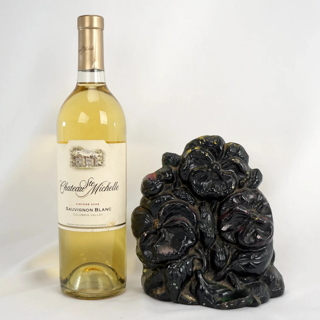 Antique Cast Iron Pansy Doorstop - 2