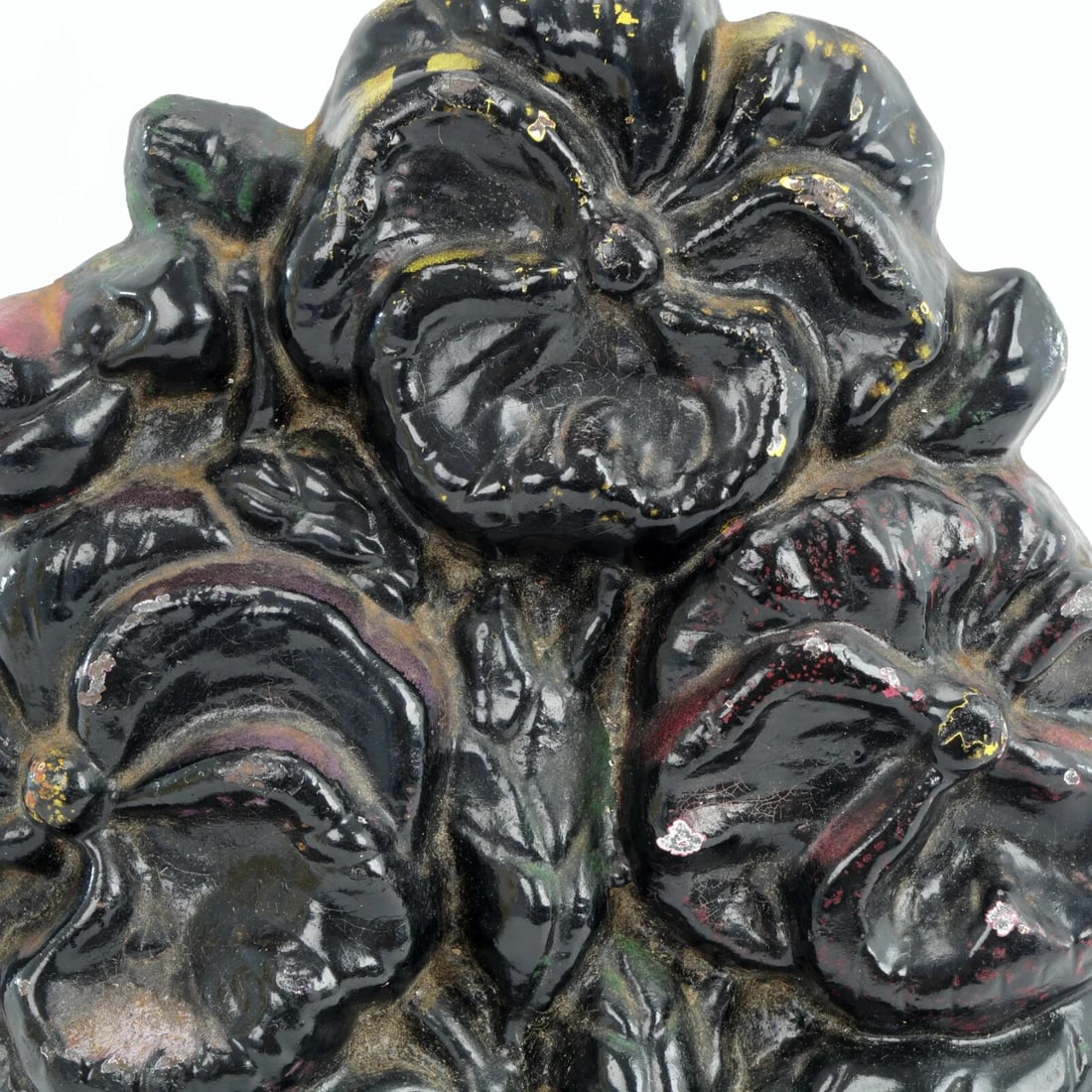 Antique Cast Iron Pansy Doorstop - 3