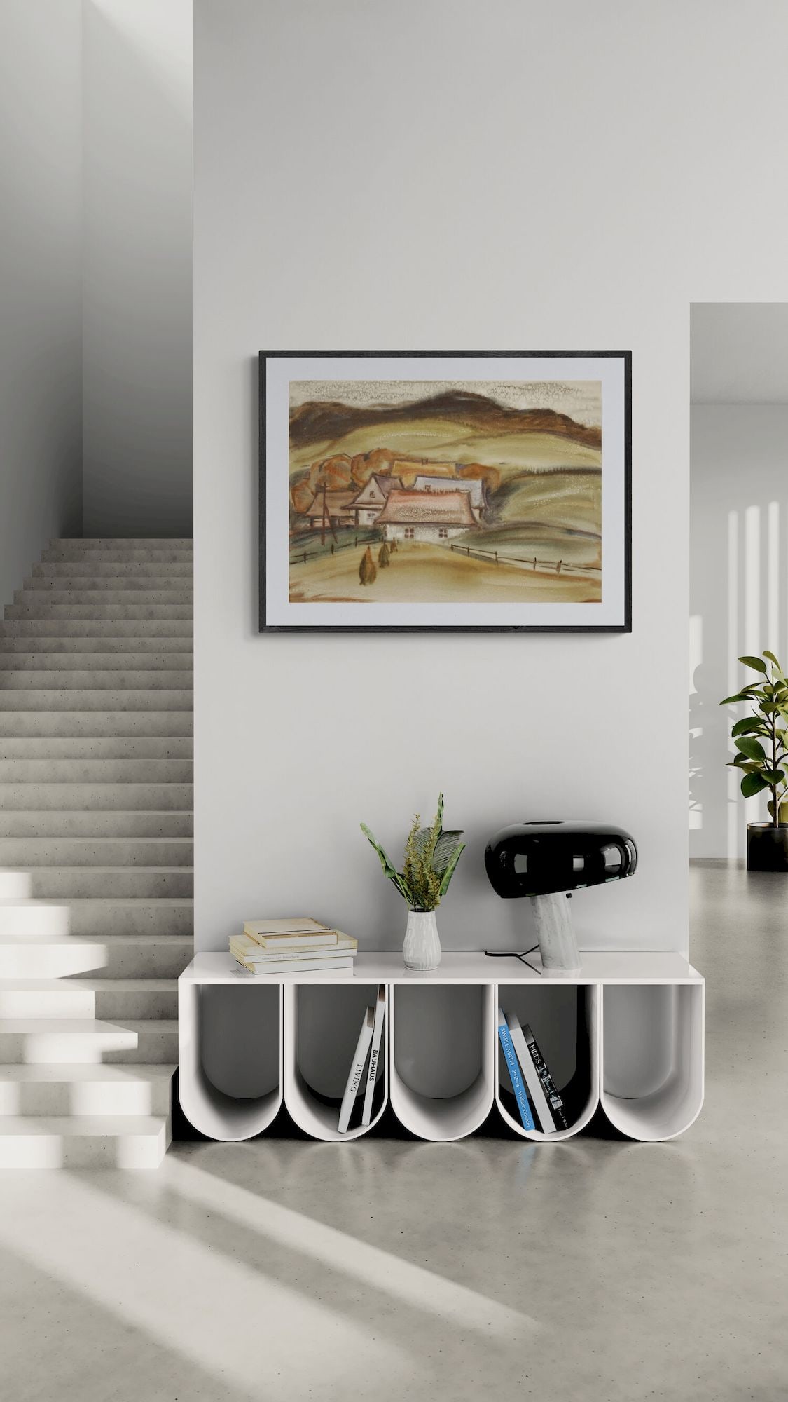 Mynka Olexandr (Ukrainian artist), "Outskirts of village", watercolor on paper - 2