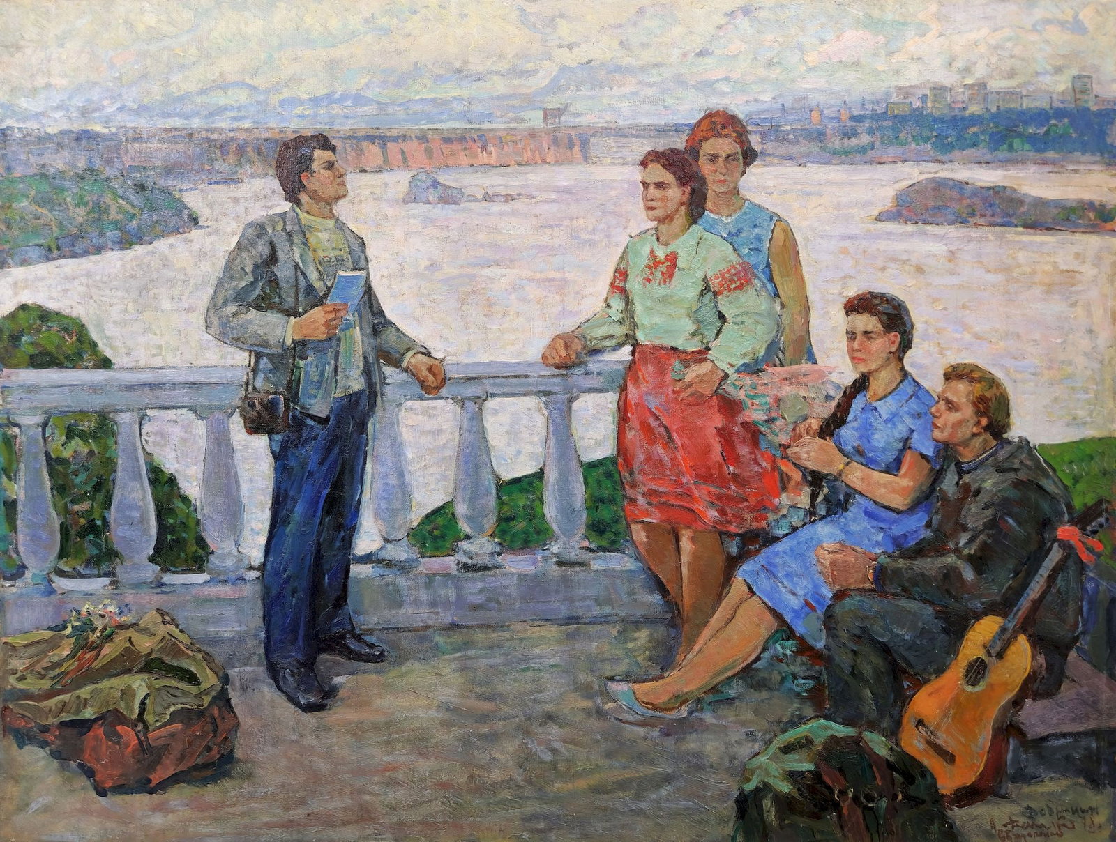 Dobrynin Grigory (Ukrainian artist), "Youth", oil on canvas: Title: Dobrynin Grigory (Ukrainian artist), "Youth", oil on canvas Artist: Dobrynin Grigory Petrovich Description: ARTIST: Dobrynin Grigory Petrovich, Ukrainian artist TITLE: "Youth" SIZE: 113 x 147 c