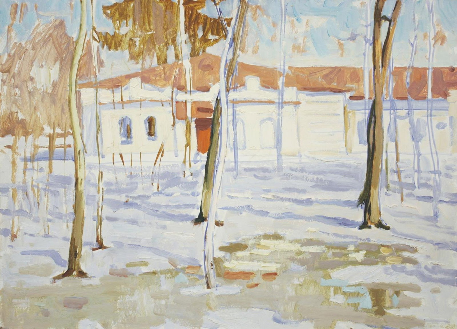 Tyukha Ivan (Ukrainian artist), "Recreation center", oil on cardboard (1 of 1)