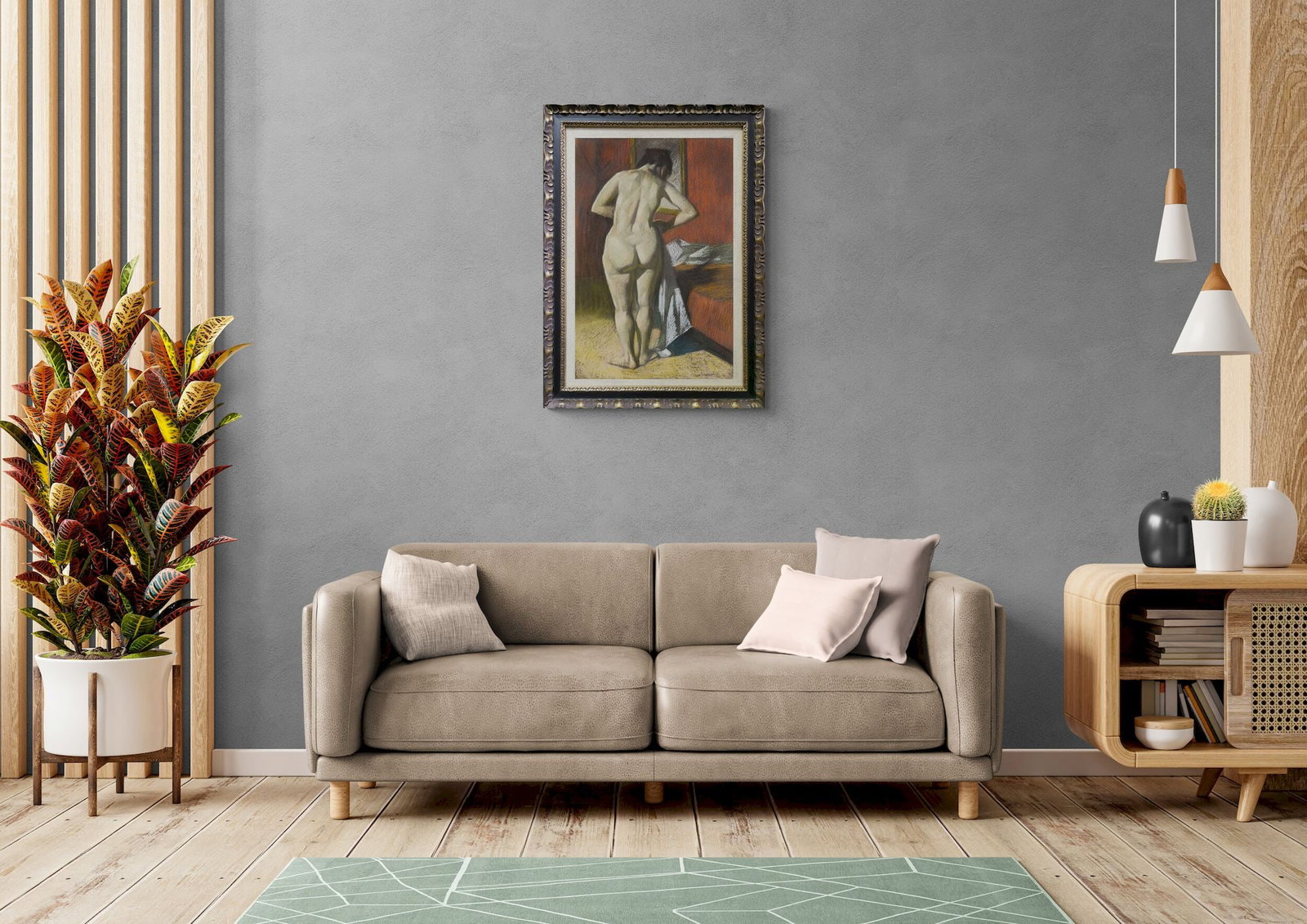 Lomykin Kostantin (Ukrainian artist), "Nude with a white sheet", pastel on paper - 2