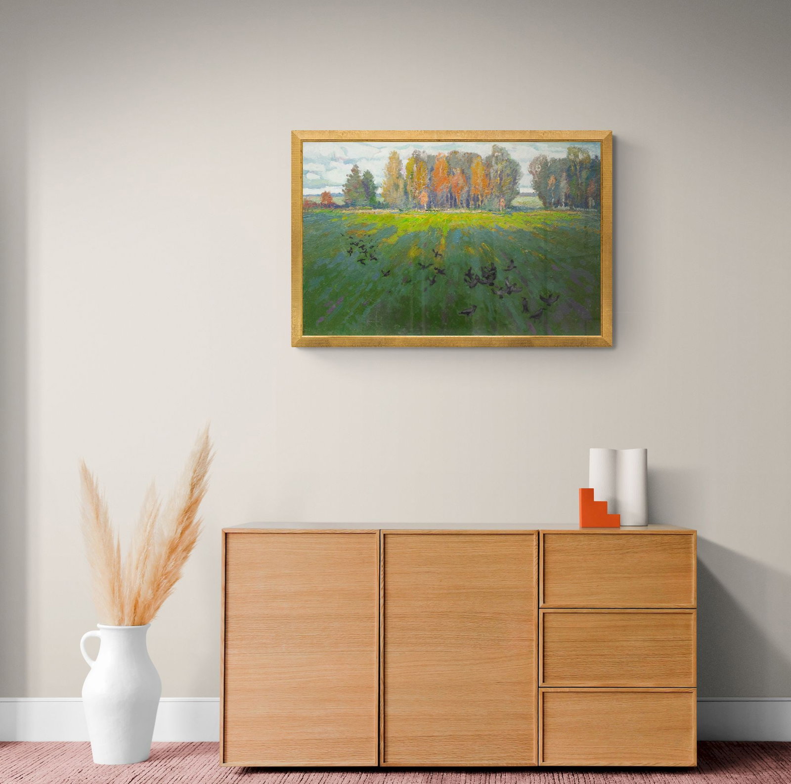 Mynka Olexandr (Ukrainian artist), "Rooks on the field", oil on cardboard - 3