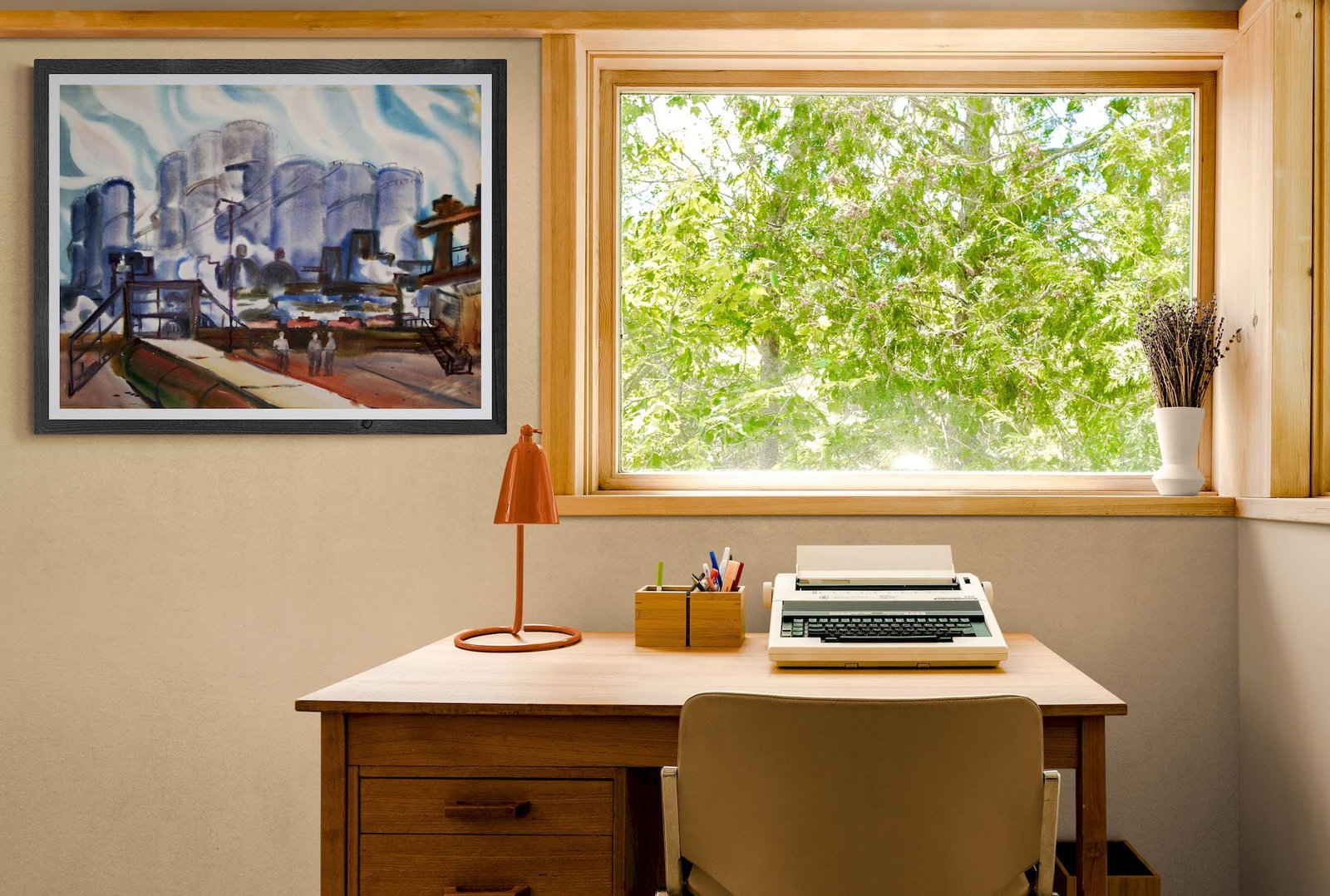 Kirilkov Valentin (Ukrainian artist), "Three factory workers", watercolor on paper - 2