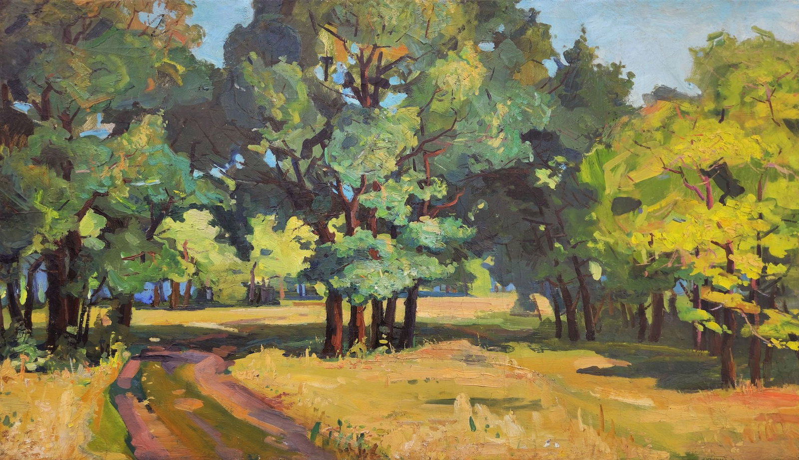 Unidentified (Ukrainian artist), "In the park", oil on canvas (1 of 3)