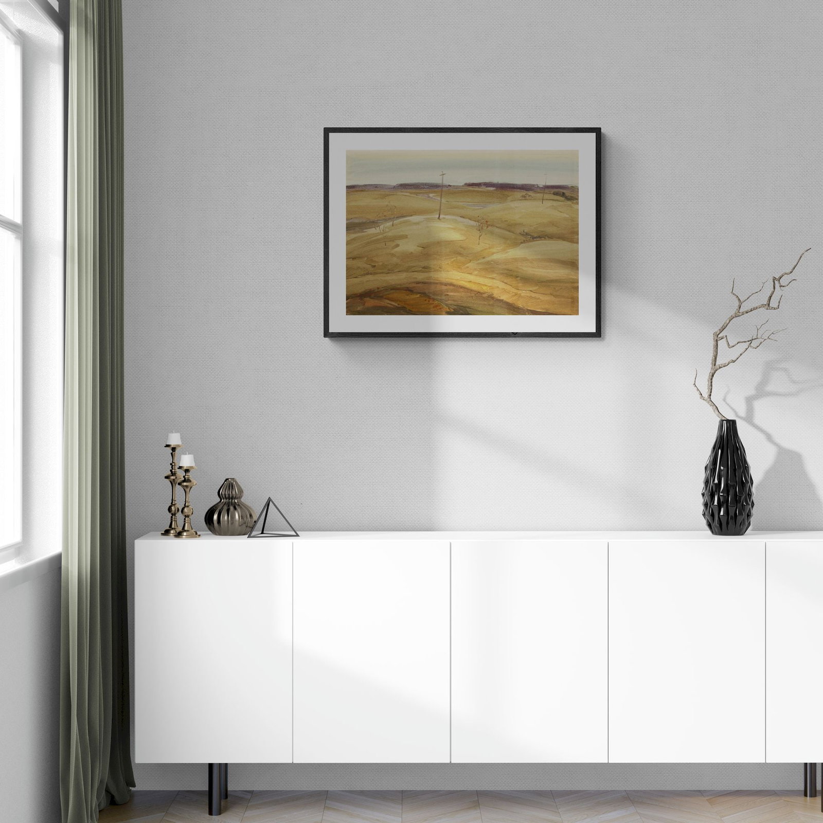 Mynka Olexandr (Ukrainian artist), "Telegraph poles", watercolor on paper - 2