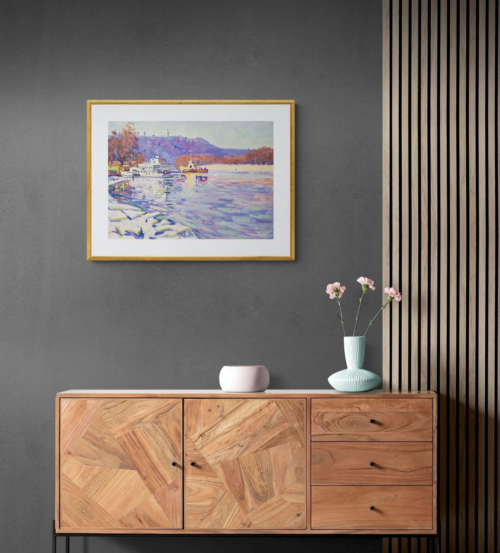 Tyukha Ivan (Ukrainian artist), "At the dock", oil on cardboard - 3