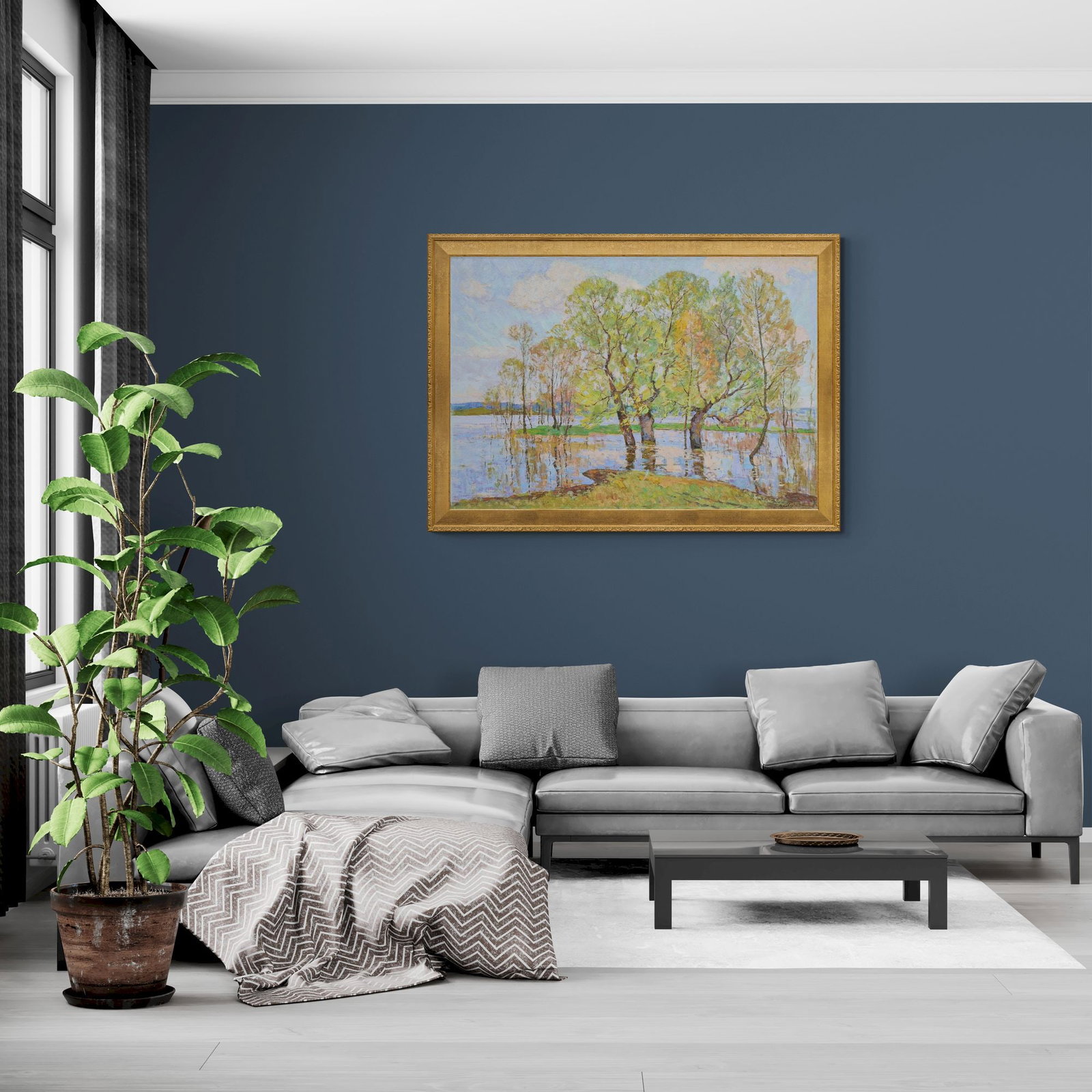 Sevastyanov Victor (Ukrainian artist), "Spring flooding", oil on canvas - 4