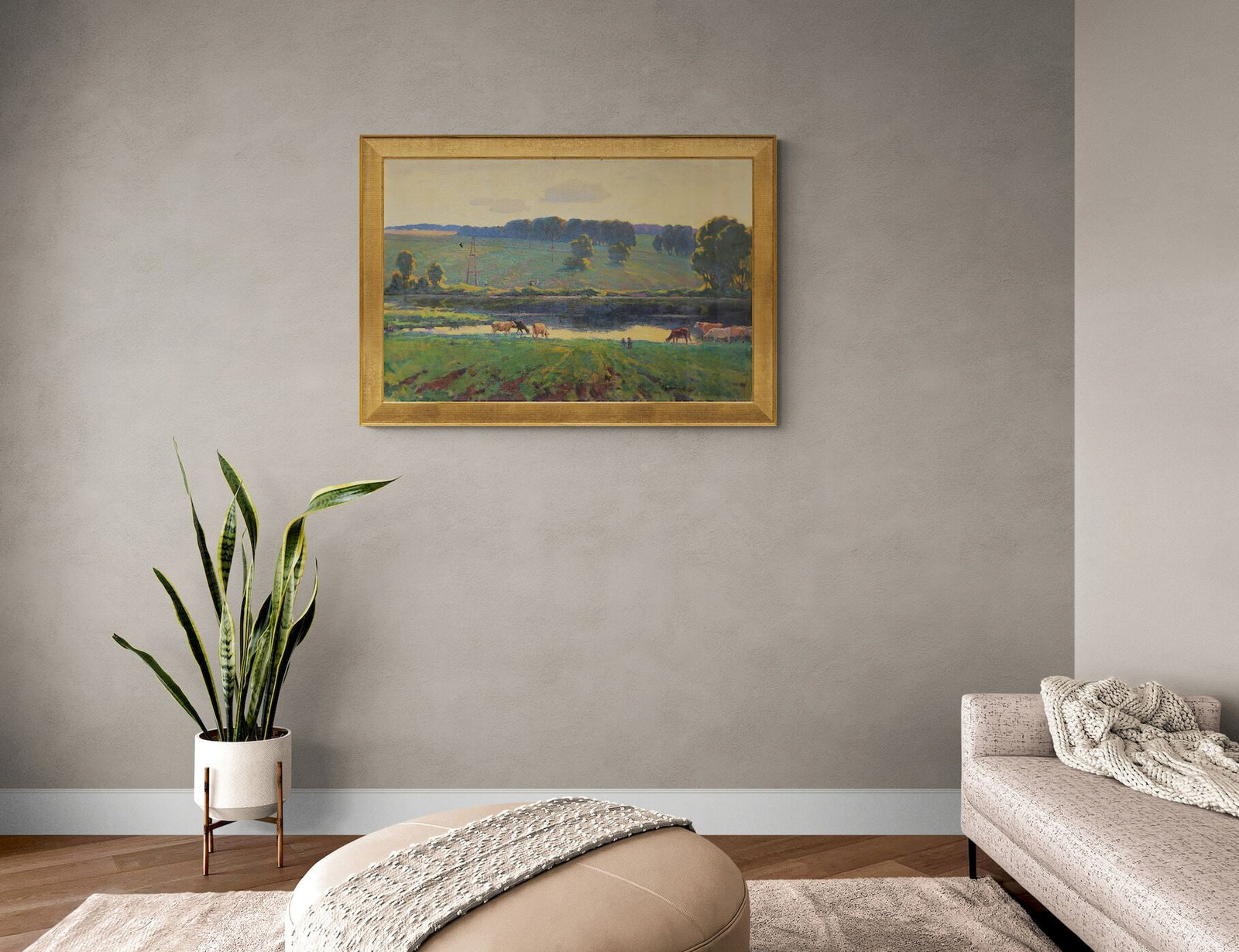 Borkun Anatoly (Ukrainian artist), "Cows at the waterhole", oil on canvas - 4