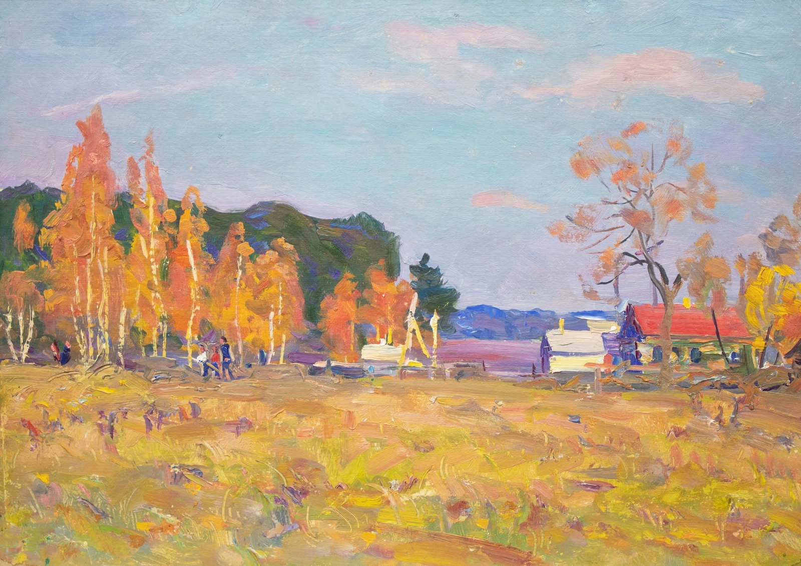 Tyukha Ivan (Ukrainian artist), "Autumn colors", oil on cardboard (1 of 4)