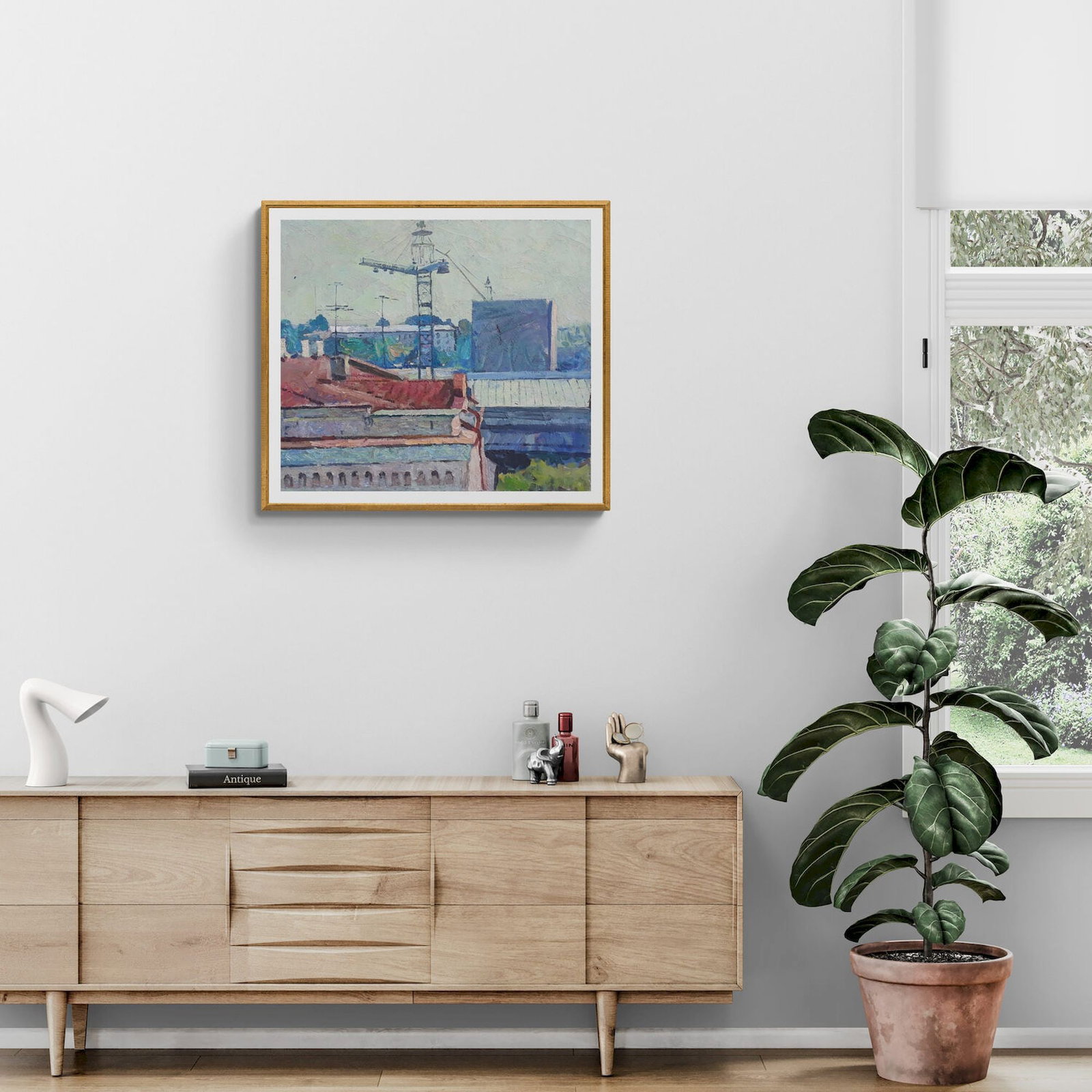 Unidentified (Ukrainian artist), "Boats", oil on canvas - 2