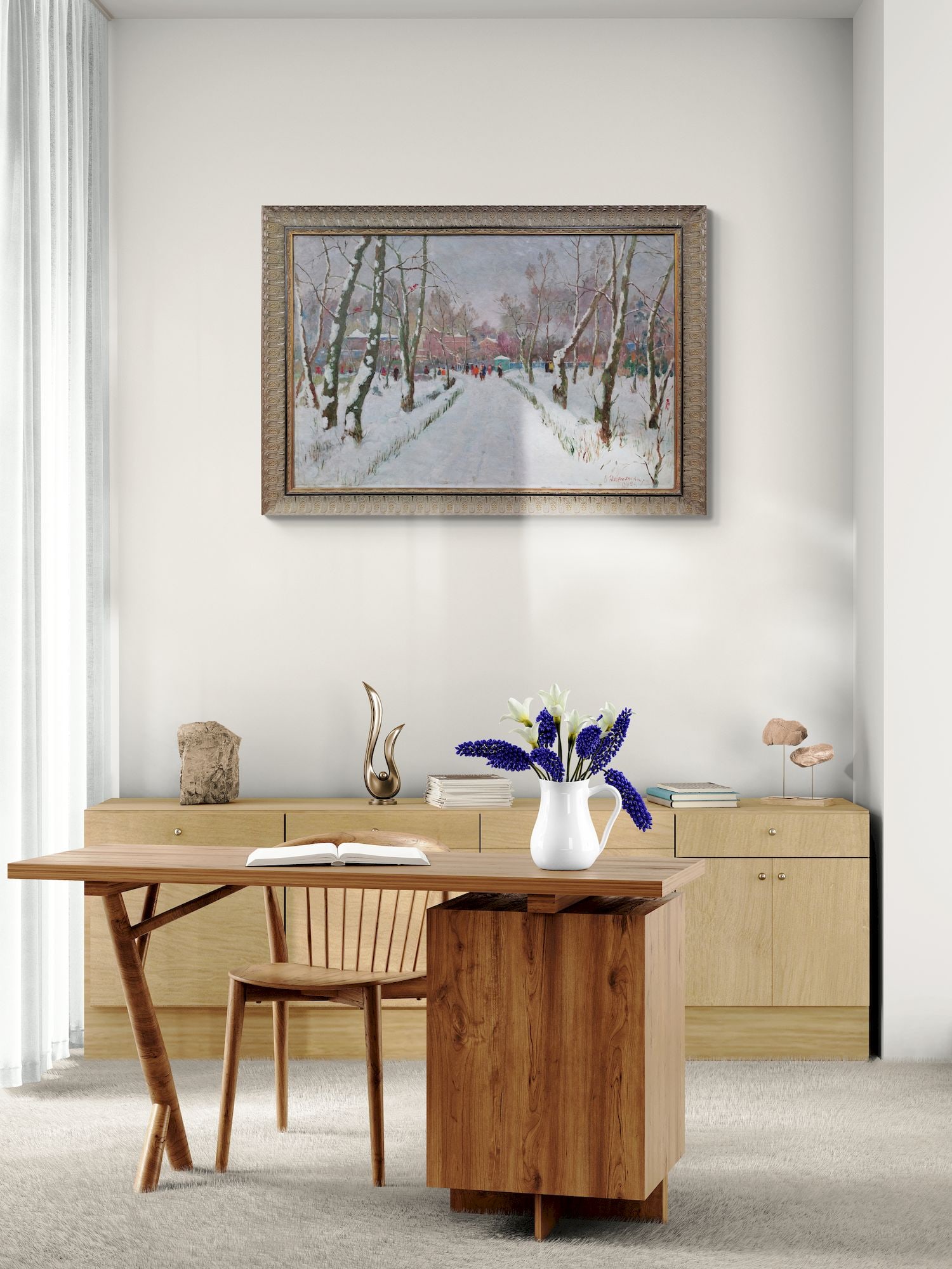 Dobrzhansky Victor (Ukrainian artist), "Winter in the park", oil on canvas - 6