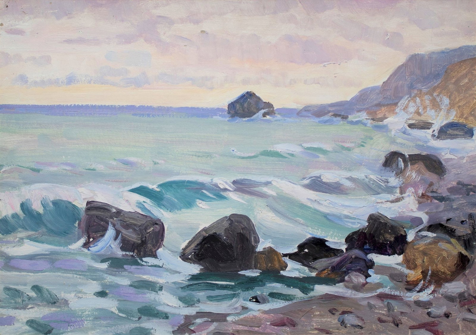 Tyukha Ivan (Ukrainian artist), "After the storm", oil on cardboard (1 of 3)