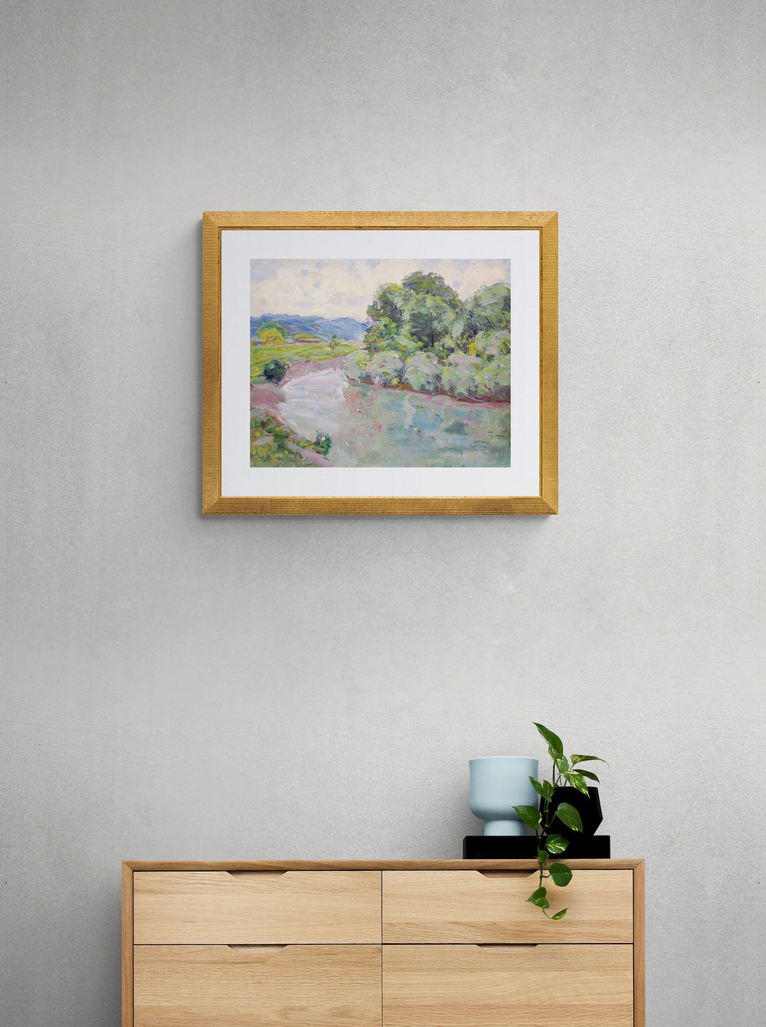 Tyukha Ivan (Ukrainian artist), "River fold", oil on cardboard - 3