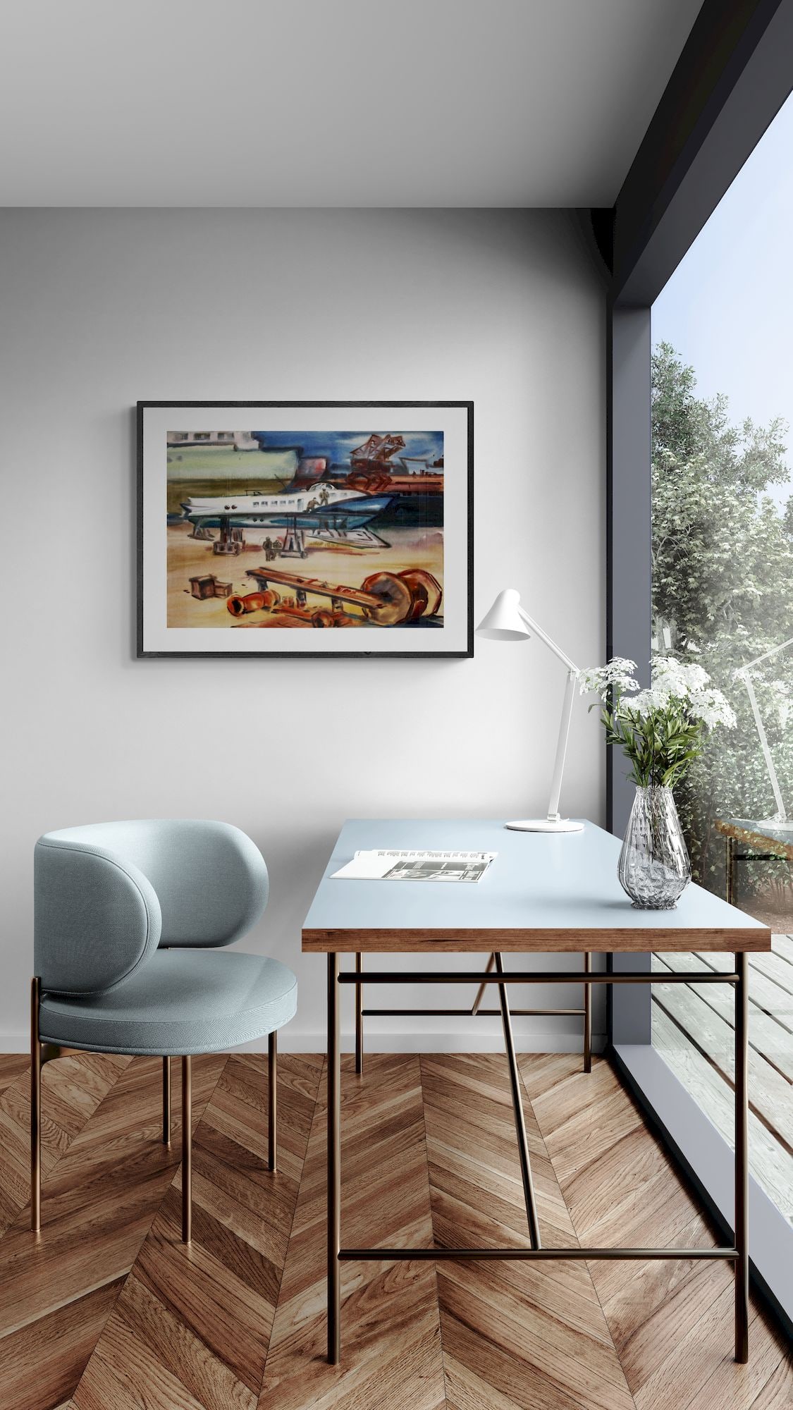 Kirilkov Valentin (Ukrainian artist), "Repairing boats", watercolor on paper - 2