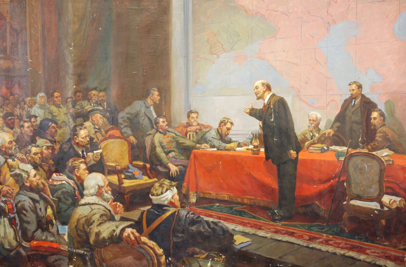 Unidentified (Ukrainian artist), "Electrification plan", oil on canvas (1 of 1)