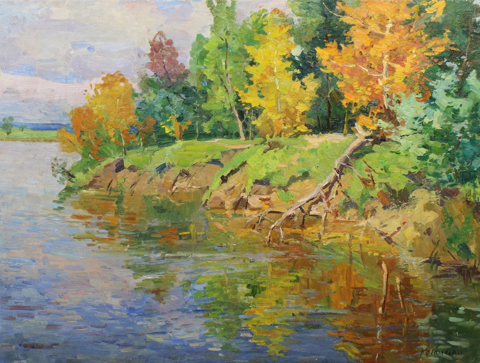 Kogan-Shatz Matviy (Ukrainian artist), "By the river", oil on canvas (1 of 5)