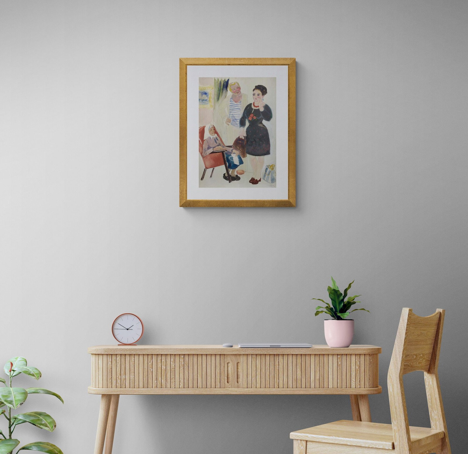 Yablonska Olena (Ukrainian artist), "The daughter-in-law has arrived", watercolor on cardboard - 5