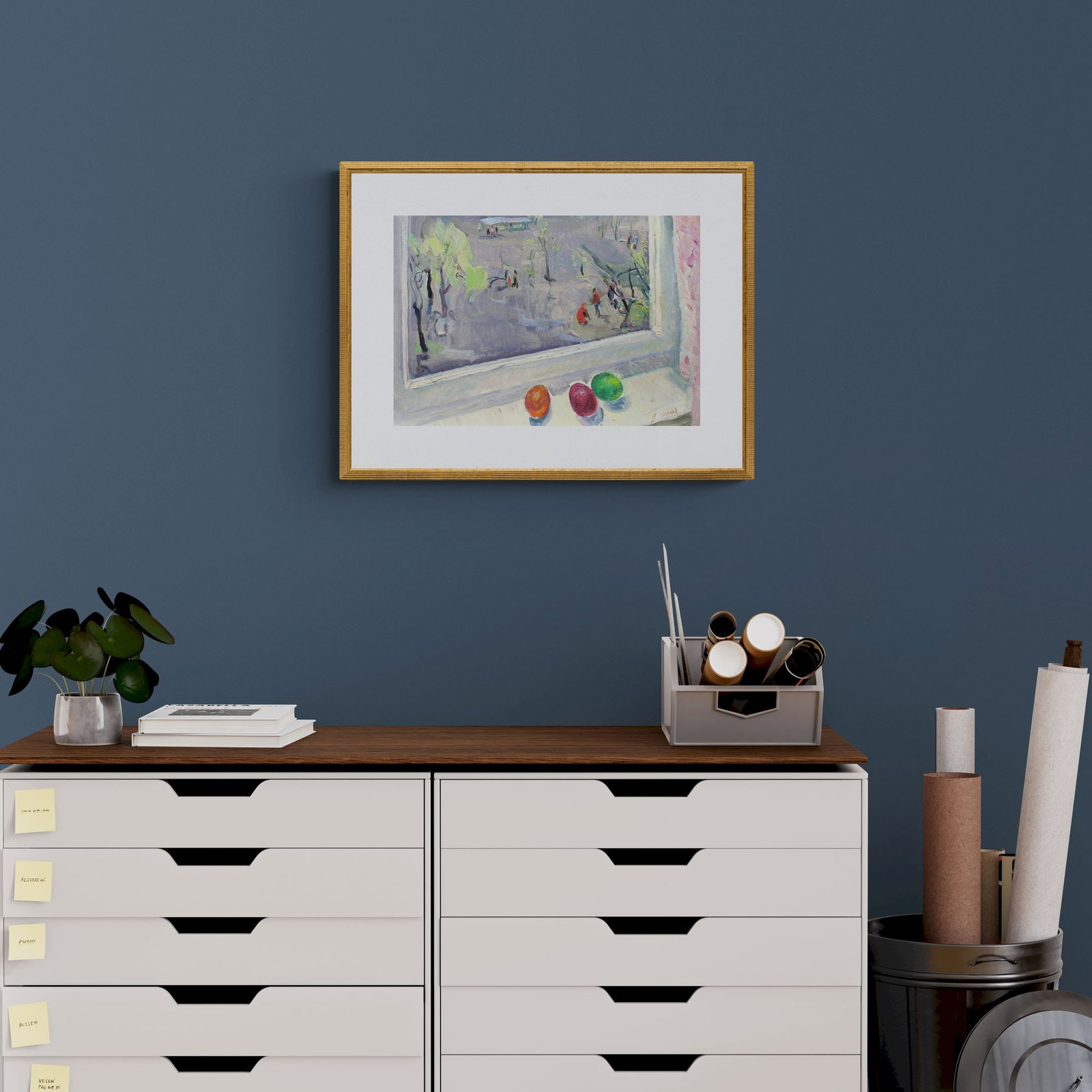 Erlih Volodymyr (Ukrainian artist), "The view through the window. Easter eggs.", oil on cardboard - 4