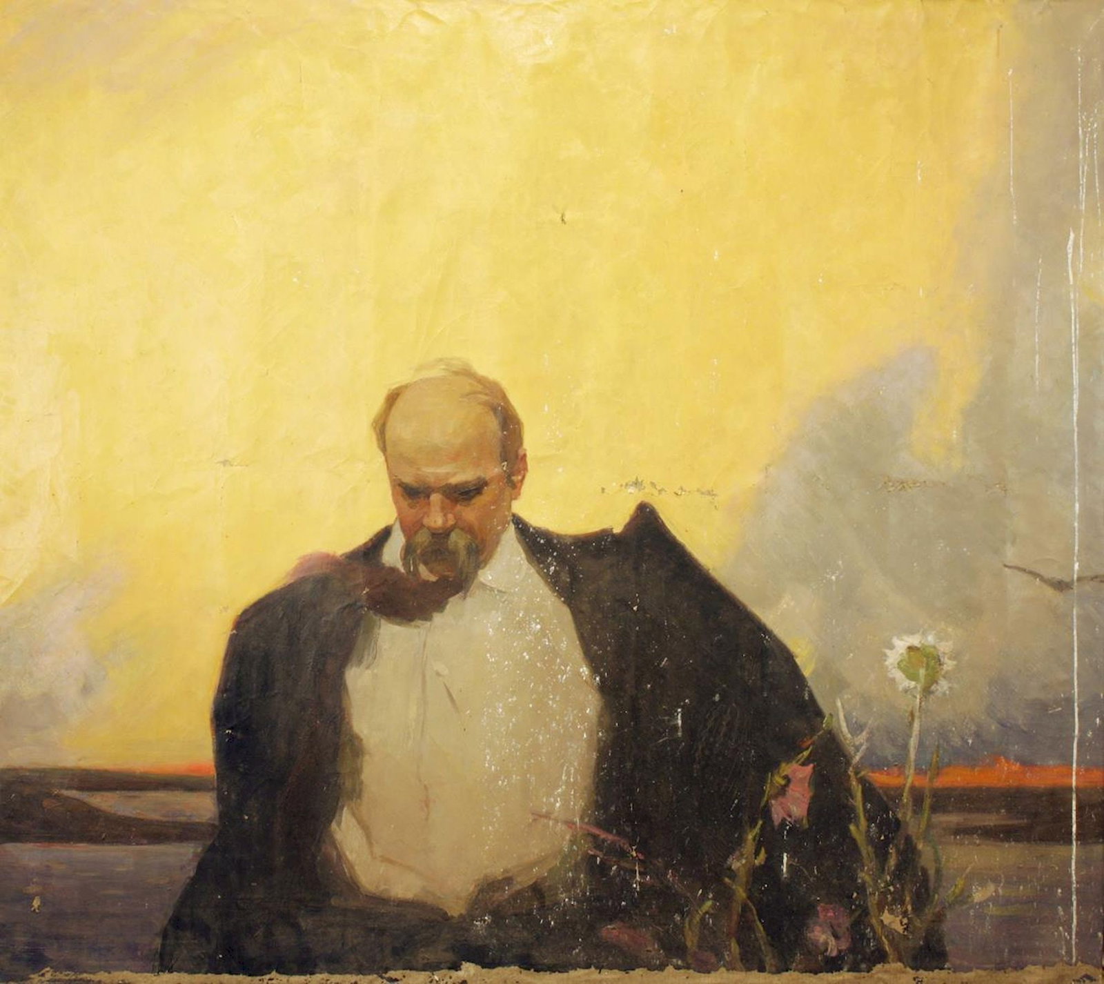 Unidentified (Ukrainian artist), "Taras Shevchenko (copy M. Bozhiy)", oil on canvas (1 of 2)