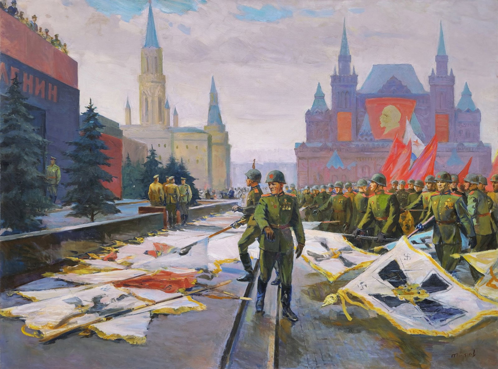 Titov Volodymyr (Ukrainian artist), "Victory parade", oil on canvas: Title: Titov Volodymyr (Ukrainian artist), "Victory parade", oil on canvas Artist: Titov Volodymyr Gerasymovich Description: ARTIST: Titov Volodymyr Gerasymovich, Ukrainian artist TITLE: "Victory