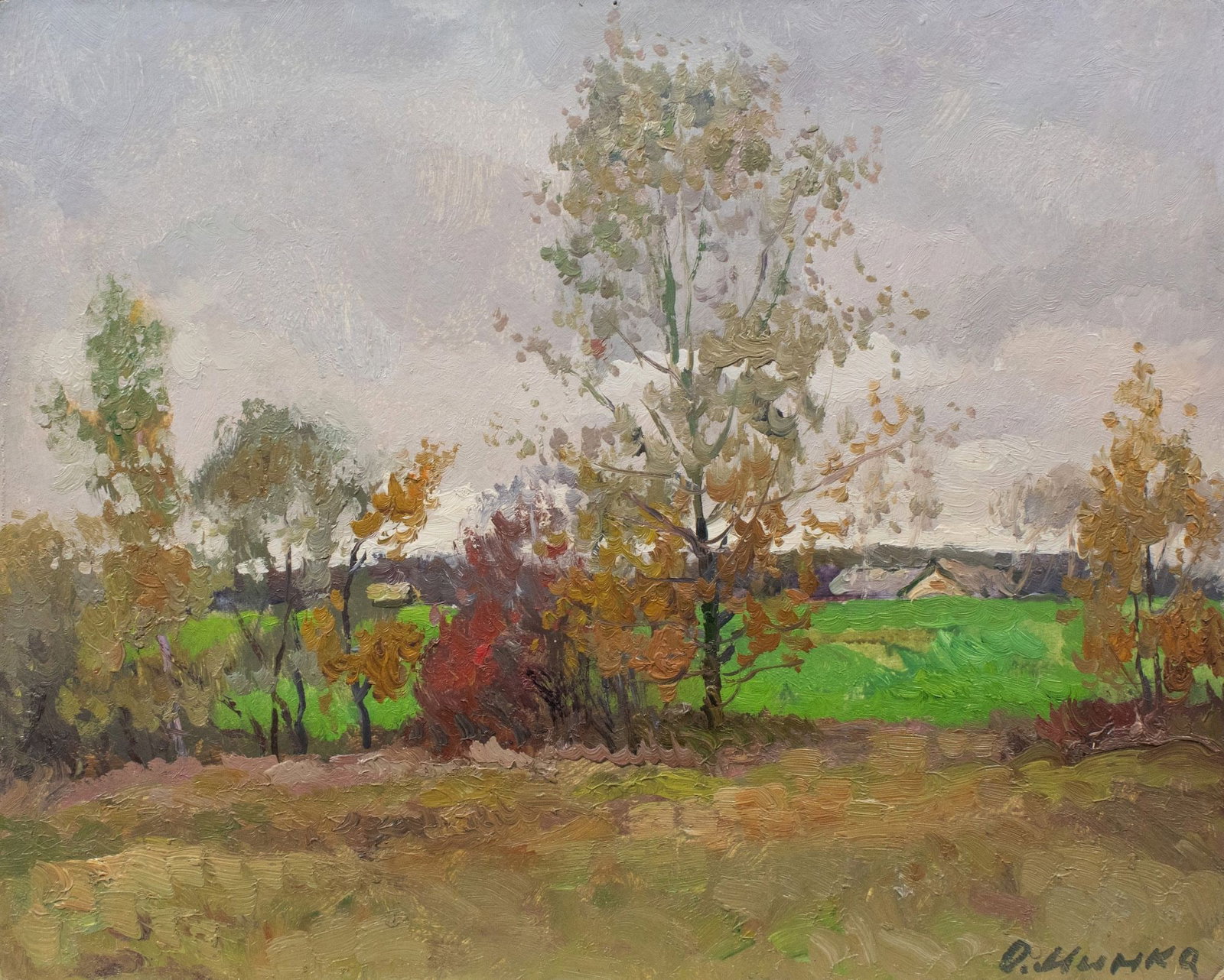 Mynka Olexandr (Ukrainian artist), "Margin", oil on cardboard: Title: Mynka Olexandr (Ukrainian artist), "Margin", oil on cardboard Artist: Mynka Olexandr Fedorovich Description: ARTIST: Mynka Olexandr Fedorovich, Ukrainian artist TITLE: "Margin" SIZE: 40 x 50